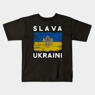 SLAVA UKRAINI GLORY TO UKRAINE SUPPORT UKRAINE PROTEST PUTIN Kids T-Shirt